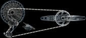 Sada SRAM GX Eagle DUB, Lunar (přehazovačka,  páčka s objímkou, kliky DUB 12s 175 s DM 32t